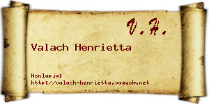 Valach Henrietta névjegykártya